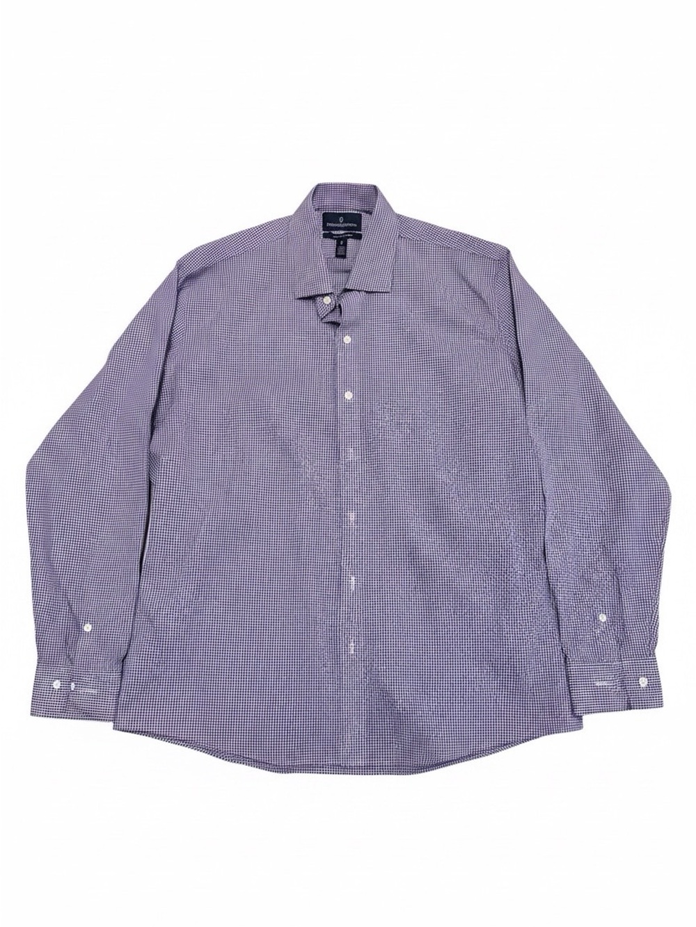 Buttoned Down Men's Purple Micro-Check Long-Sleeve Dress Shirt - Picture 2 of 5